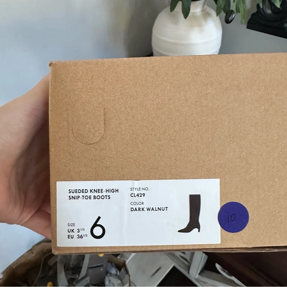 NIB J crew brown suede knee high boots Dark Walnut color‎